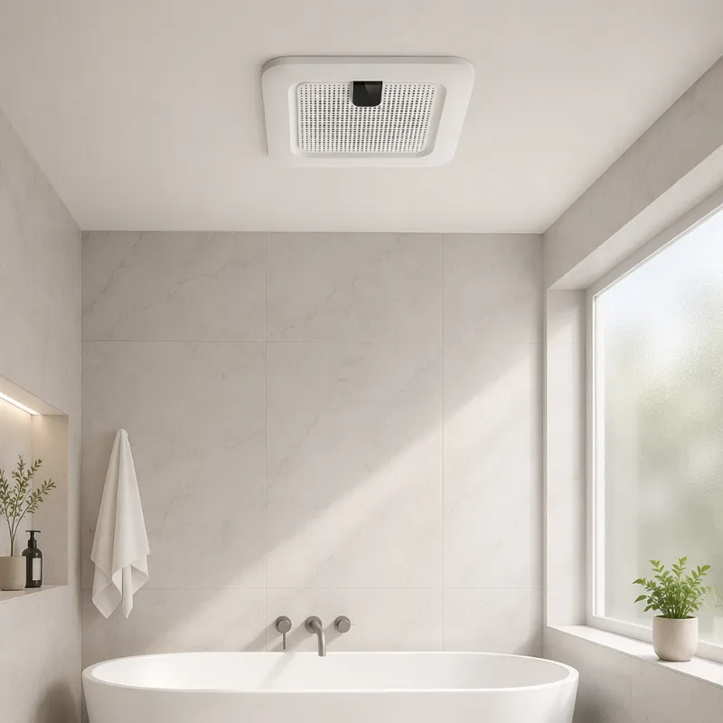 Intelligent Bathroom Exhaust Fan Installed on Ceiling for Modern Bathroom Ventilation