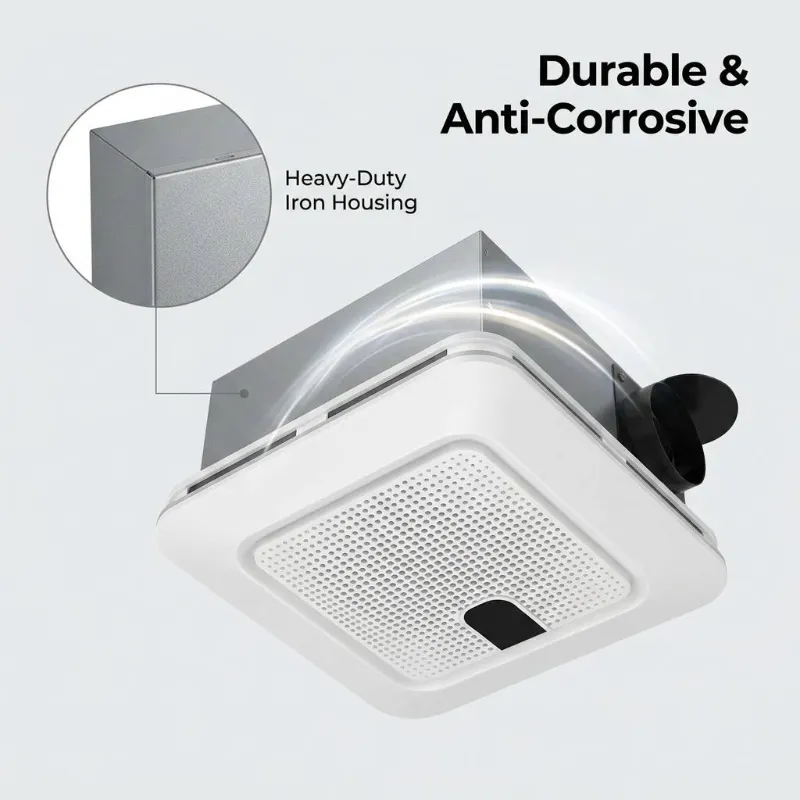 Intelligent Bathroom Exhaust Fan with Durable Anti-Corrosive Metal Housing