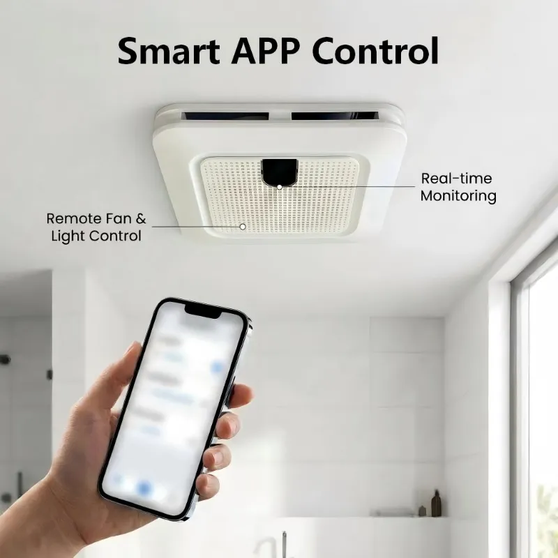Smart Bathroom Exhaust Fan with APP Remote Control and Real-Time Monitoring